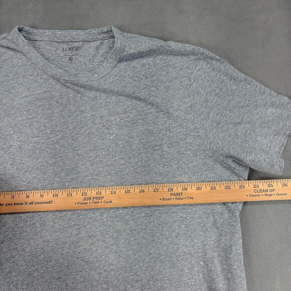 J. Crew Linen Cotton Blend T-Shirt Men's XL Heather Gray Short Sleeve Breathable - Picture 7 of 8